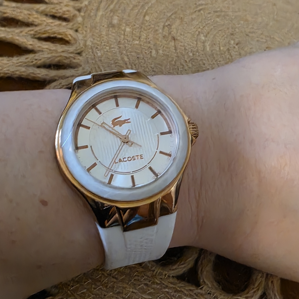 Lacoste White and Rose Gold Women's Watch